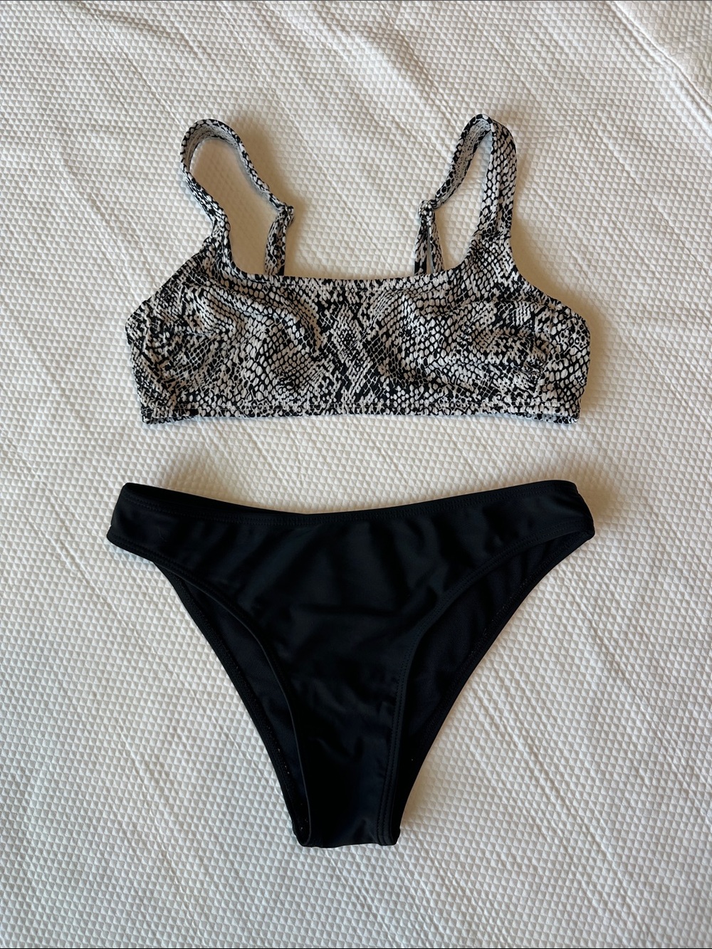 Xhilaration Snakeskin Bikini Set Black White Animal Print Size S